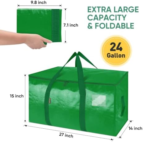 BALEINE 8-Pack Oversized Moving Bags with Reinforced Handles, Heavy-Duty Storage Tote for Clothes, Moving Supplies (Light Green, 8-Pack) - Image 2
