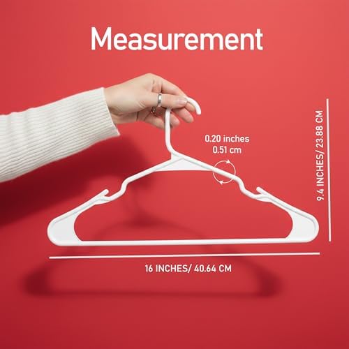 Utopia Home Plastic Hangers 30 Pack – Space Saving Clothes Hanger White - Image 2