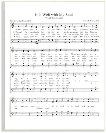 Stupell Industries It is Well With My Soul Vintage Sheet Music Wall Plaque Art, Multi-Color by StupellIndustries