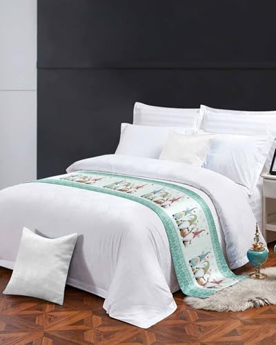 Happy Easter Day Gnomes Bed Runners for Bedroom Hotel,Decorative Bedding Scarf Bunny and Eggs Lattice Bed End Blanket Bedding Runner Scarves for Full Size Beds,83x20in - Image 4