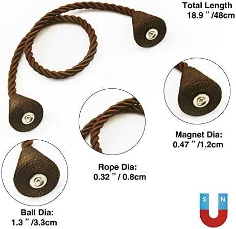Magnetic Curtain Tiebacks Rope Decorative Holdbacks for Drapes Nieffeiy - Image 3
