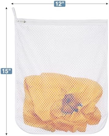 3 pcs Durable Honeycomb Mesh Laundry Bags for Delicates 3 Medium (12" x 15") - Image 5