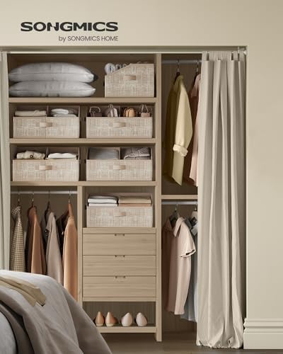 SONGMICS Storage Baskets, Set of 6, Foldable Closet Organizer for Shelves - Image 2