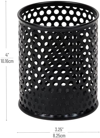 Mind Reader Metal Pen Cups, Mesh Pencil Holders, Desktop Organizer Set, Metal, Set of 3, Black - Image 3