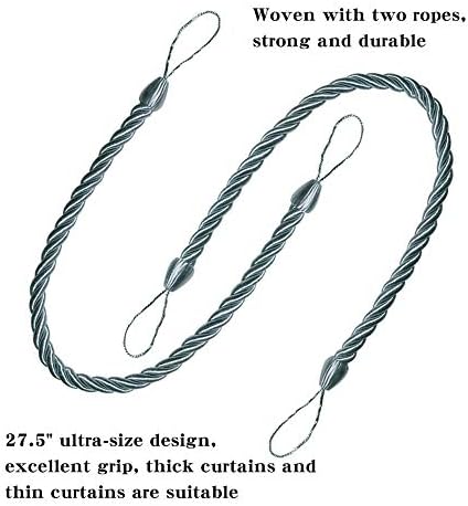BEL AVENIR 2 Pack Curtain Tiebacks Ropes Tie-Backs,Handmade Holdbacks - Image 3