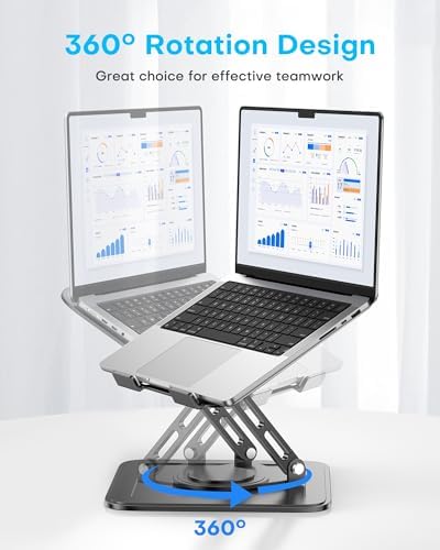 LOXP Adjustable Laptop Stand, Computer Stand with 360 Rotating Base - Image 3