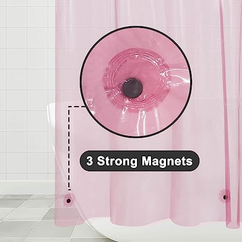 Barossa Design Extra Long Clear Pink Shower Curtain Liner 72x84 - Image 3
