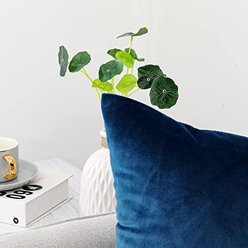 NiNi ALL Blue Velvet Throw Pillow Covers 22x22 Pack of 2 Decorative Couch - Image 3