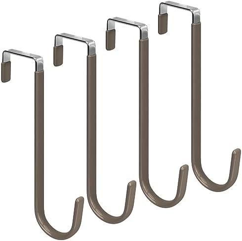 FYY Over the Door Hooks, Single-Hanger 4 Pack, Fits Doors 1.6" Brown by FYY