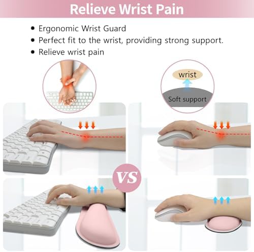 Pink Leather Desk Pad and Keyboard Wrist Rest, 31.5"x15.7" - Image 5
