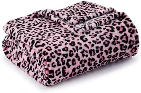 BEDELITE Fleece Blanket Soft Plush Throw for Couch Pink Leopard 50"x60" - Image 2