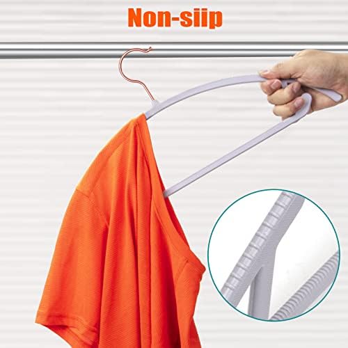OIKA 50 Pack No-Bump Plastic Clothes Hangers, Gray, Non-Slip, Space-Saving - Image 6