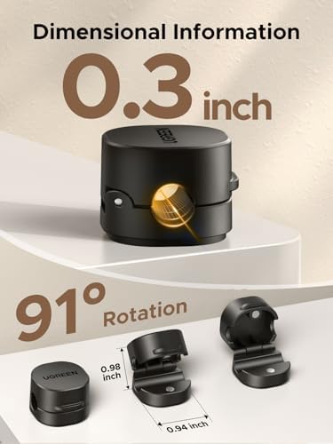 UGREEN Cable Organizer Clips, Adhesive Cable Management - 6-Pack Strong Magnetic Cord Holder for Desk to Keep Phone Charging Cables, Computer Cords, and Various Cord Organized for Nightstand, Black - Image 6