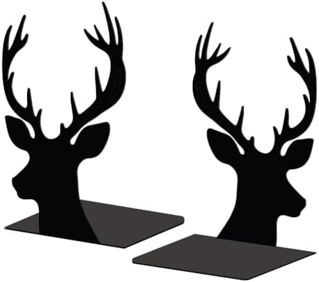 Peacoblue 5.3"x4.3"x7.9" Metal Bookends, Heavy Duty Book Ends for Shelves by PEACOBLUE