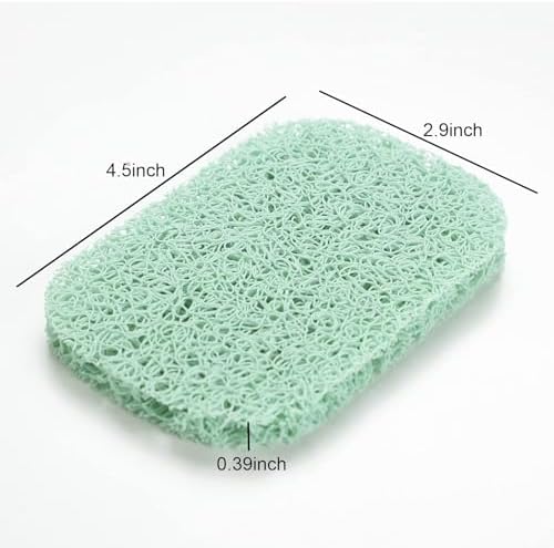 Snowkingdom 4 Pack Green Soap Saver Draining Lift Pad 2.9" x 4.5" PVC Non-BPA Non-Slip Durable - Image 3