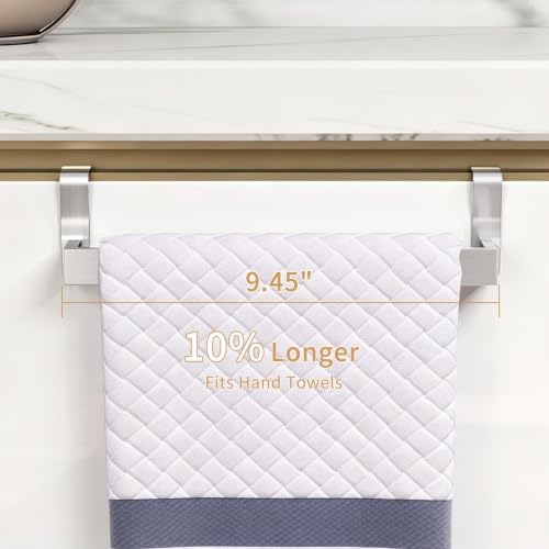 STWWO Over the Door Towel Rack for Kitchen Brushed Nickel - Image 7
