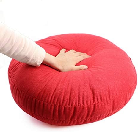 Round Throw Pillow 16x16 for Kids Down-Like Polyester Filling Super Soft Floor Pillow Ultra Fluffy Feather-Like Touching Decorative Circle Cushion for Couch Bed Sofa, Bright Red, 1 Piece - Image 6