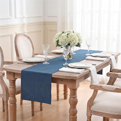 Artoid Mode Navy Blue Table Runner, Seasonal Summer Fall Washable Kitchen Dining Table Decoration for Home Party Decor 13x48 Inch - Image 5