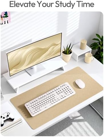 YSAGi Leather Desk Pad Protector, Office Desk Mat, Large Mouse Pad, Non-Slip PU Leather Desk Blotter, Laptop Desk Pad, Waterproof Desk Writing Pad for Office and Home (Gold,47.2" x 23.6") - Image 6