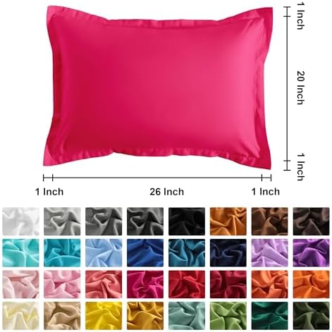 NTBAY Standard Pillow Shams, Set of 2, Microfiber, Magenta - Image 4