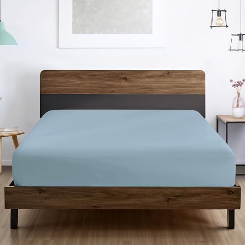 FreshCulture Queen Fitted Sheet - Hotel Quality, Ultra Soft & Breathable Brushed Microfiber, Deep Pocket, Cooling Fitted Sheets for Queen Size Bed (Sky Blue) - Image 5