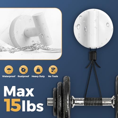 Heavy Duty Suction Cup Hooks for Glass Window,Tile,Mirror,Removable Shower Hooks for Inside Shower,Metal Towel Hooks for Bathroom,4 Pack(White) - Image 4