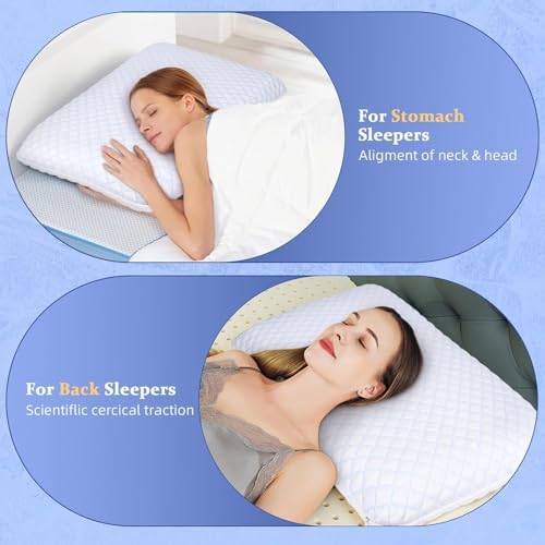 SofGlowly Thin Flat Pillow for Sleeping – 2.25" Ultra Slim Cooling Memory Foam Pillow for Stomach & Back Sleepers, Low Profile Neck Alignment Design with Soft Washable Cover,Supportive & Comfortable - Image 5
