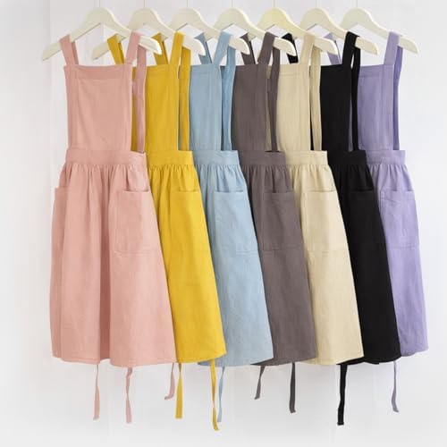 Surblue Kids Retro Aprons Pinafore Apron for Girls Boys Cotton Linen Aprons for Children - Image 5