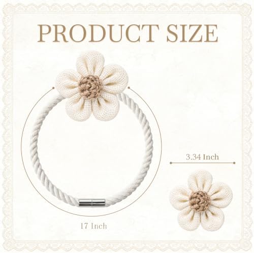 VIS'V Magnetic Curtain Tiebacks, Boho Curtain Holdbacks, Cream, 2 Pcs - Image 4