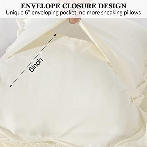 BOSOWOS Quilted Pillow Shams Set of 2, Decorative Microfiber Standard Size Bed Pillow Shams, Soft Breathable Pillow Covers with Envelope Closure (Light Yellow, 20 x 26 Inch) - Image 4