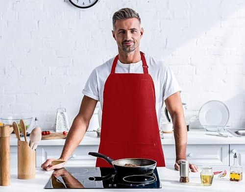 Utopia Kitchen Bib Aprons 2 Pack Adjustable With 2 Pockets - Image 3