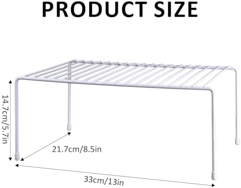 4-Pack Medium (13x8.5inch) Kitchen Organizer Rack, Kitchen Shelves for Spice Organization for Cabinet, Pantry Organizers and Storage, Spice Rack, Desk Organizer, White - Image 2