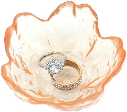 Crystal Orange Flower Ring Dish Jewelry Tray by HOMECREATER