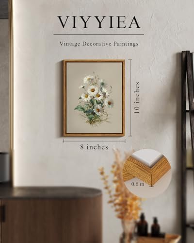 VIYYIEA Daisy Flower Wall Art Vintage Botanical Prints Framed 8x10 Inch - Image 5