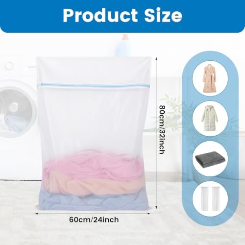 2 Pack XX-Large Mesh Laundry Bags for Delicates, Fine Mesh 24 x 32 Inches - Image 2
