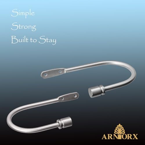 Arnorx Decorative Curtain Holdbacks, Wall Mounted Tiebacks, Metal Drapery Hooks, 2 PCS, Matte Brushed Nickel - Image 7