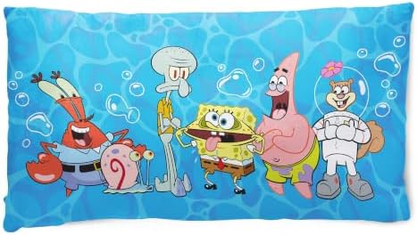 Northwest Spongebob Sea Creature Fun Cloud Body Pillow, Soft Cartoon Plush Hugger for Kids Bedding and Bedroom Decor, Officially Licensed, 18x36 Inch by Northwest