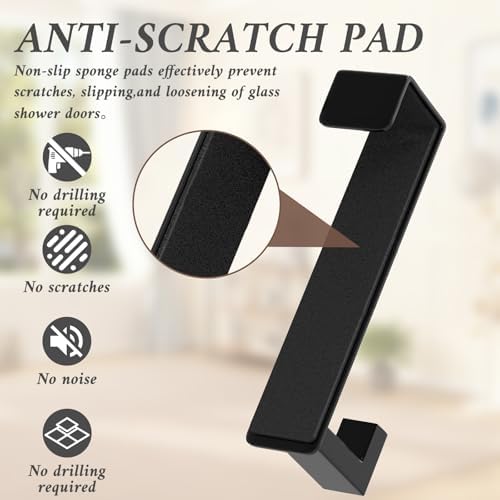 Heavy Duty Stainless Steel Over-Door Hook, L-Shaped, Fits Doors Less Than 1-3/4" Wide, Door Hookswith Non-Slip Pads for Bedroom Bathroom Office Dorm(Fits 1-3/4" Thick Door - L Shape 2 Pack) - Image 3