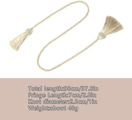 Curtain Tiebacks Handmade Curtain Holdbacks Rope with Tassel - Image 2