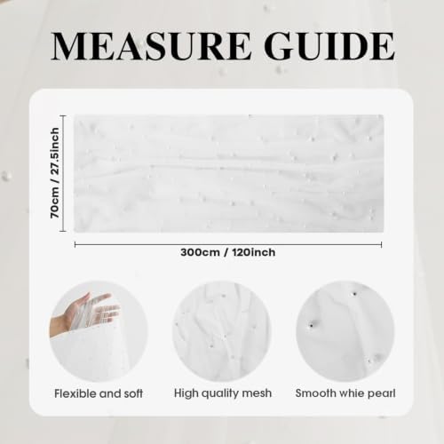Artoid Mode 6-Pack Pearl White Gauze Table Runner 10FT Home Decor - Image 6