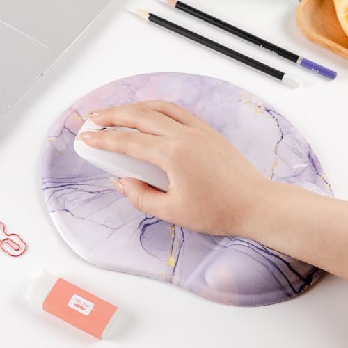 Mr. Pen- Ergonomic Mouse Pad with Wrist Rest, Pink Marble Luxe Design - Image 7