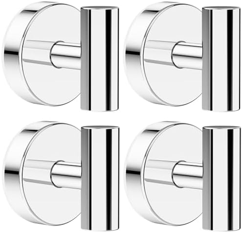 Bntuk Suction Cup Hooks, Shower Hooks for Inside Shower – Removable Towel Hooks for Bathroom Window Glass Mirror Tile, Bath Robe Looafh Hook for Hanging – Waterproof & Rustproof, Chrome (4 Pack) by Bntuk