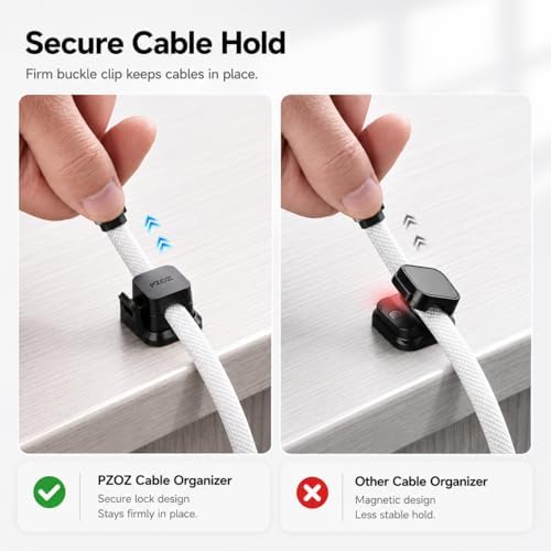 PZOZ Cable Clips 6 Pack, Adhesive Cable Management Clips with Secure Buckle - Image 4