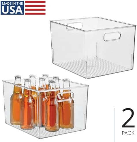 iDesign Storage Bin with Handles, Set of 2, Clear - Image 2