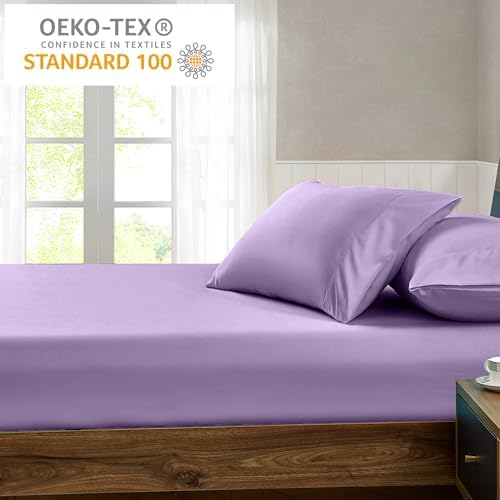 FreshCulture King Fitted Sheet Only - Hotel Quality Ultra Soft & Breathable Brushed Microfiber Fitted Sheet with 21 Inch Deep Pockets - Fits King Size Bed (Lavender) - Image 6