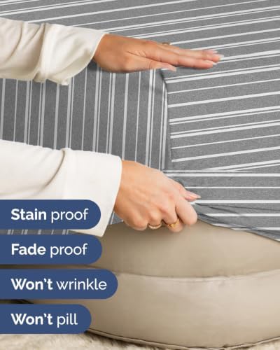 CGK Extra Deep Flex Top Split Head King Fitted Sheet Only - Grey Stripes - Image 6