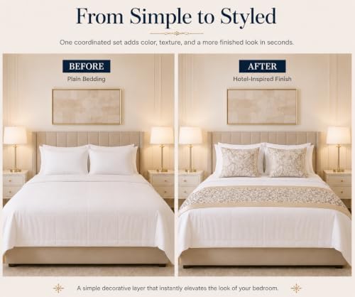 Jacquard Bed Runner Set with 2 Pillow Covers, No Filling, Bedding Decor - Image 5