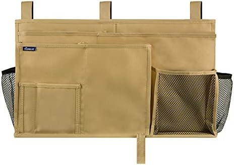 Surblue Bedside Caddy Hanging Bed Organizer Storage Bag Pocket for Bunk and Hospital Beds, College Dorm Rooms Baby Bed Rails,Camp 8 Pockets (Khaki) - Image 3