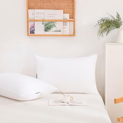 SARAH&EVELYN Gold Goose Down Alternative Bed Pillow-Soft Pillow for Side Sleepers,Set of 2,King Size(20×36IN),Super Soft Fabric Cover,Perfect for Side, Back and Stomach Sleepers - Image 3