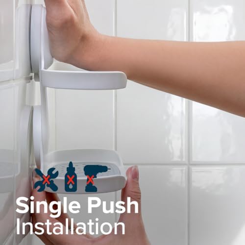 SlipX Solutions Strong Hold Suction Cup Double Tray Soap Dish for Shower - Image 2
